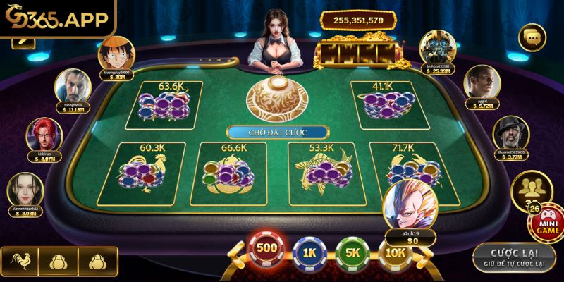 Các cửa cược trong bầu cua GD365