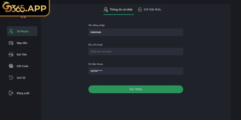 Chính sách bảo mật GD365 tài khoản người chơi và dữ liệu đăng ký
