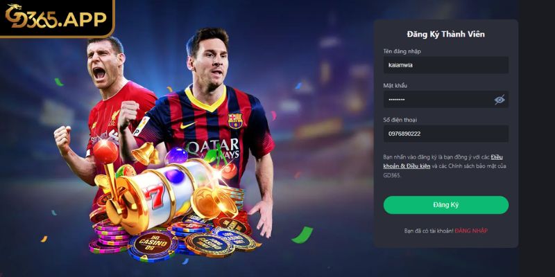 Điền thông tin đăng ký GD365