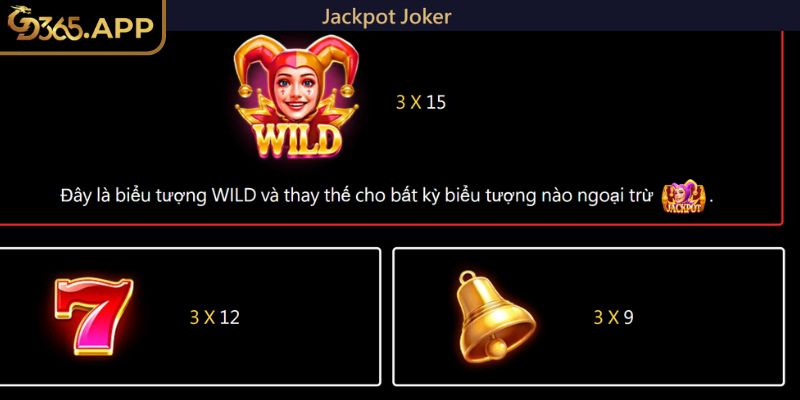 Tính thưởng trong game Jackpot Joker GD365