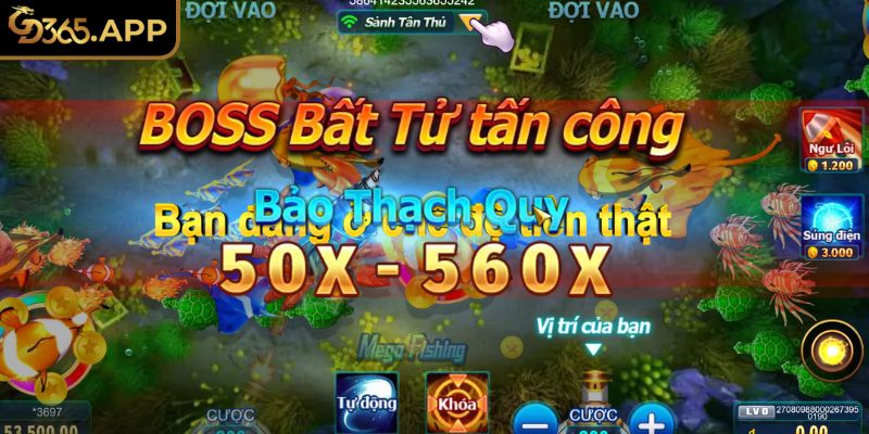Mega fishing GD365 với hệ thống sinh vật đa dạng 
