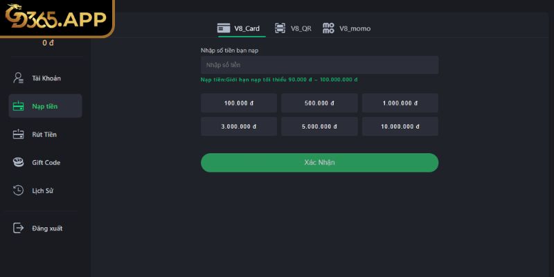 Điểm mạnh quy trình nạp rút tiền GD365

