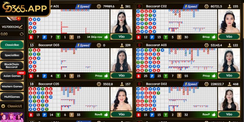 Các tựa game casino hấp dẫn tại sảnh EBET GD365